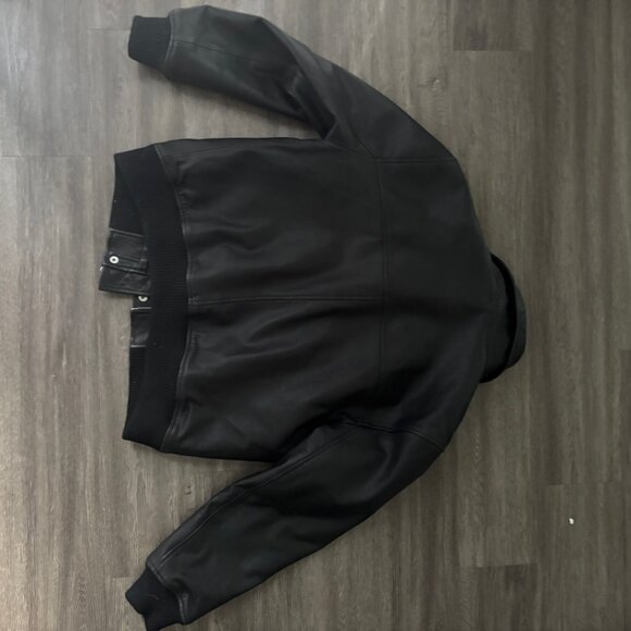 Quince 100% Leather Shearling Trim Aviator Jacket M Medium - Picture 9 of 12